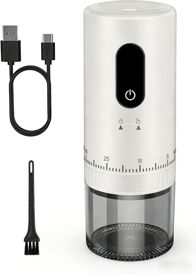 EZVING First Grind-While-Charging Rechargeable Coffee Grinder with Upgraded LED Battery Display, 1.7X Faster Grinding with 38 External Adjustable Settings & Ceramic Burrs, Portable for Travel, Camping, etc. - Image 1